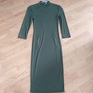 Feathers Army Green Dress